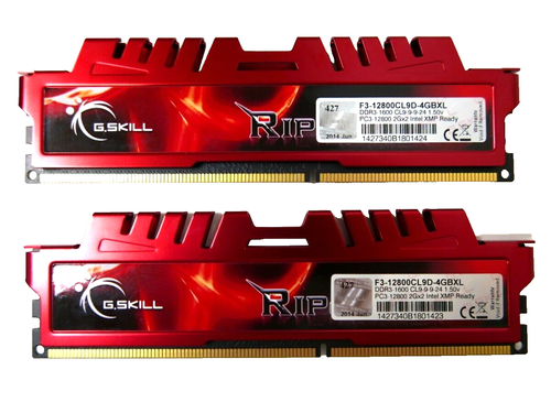 G.SKILL Ripjaws X 8GB (2x4GB) 240-Pin DDR3 1600 MHz PC3 12800 F3-12800CL9D-4GBXL - Picture 1 of 2