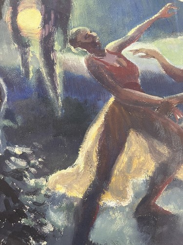 Watercolor Painting “Dance by the Lite of the Silvery Moon” 1953 by Bill Rakocy - Picture 7 of 7