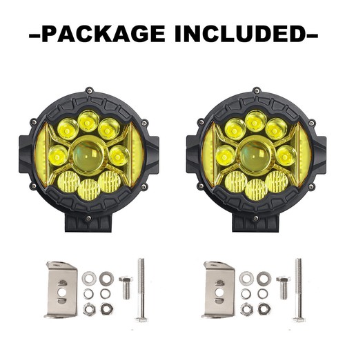 7'' inch LED Work Pods Light For Spot Flood Combo Fog Lamp Offroad Driving Amber - Picture 2 of 14