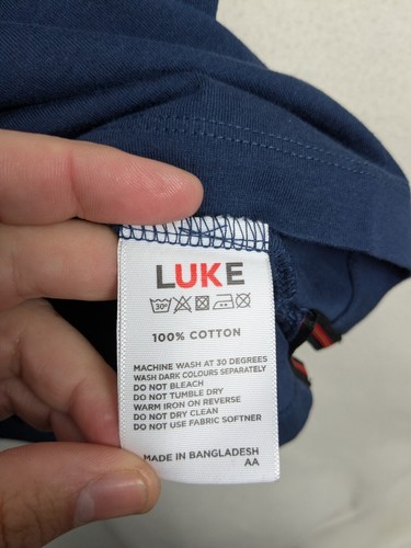Luke mens size medium brazilian t-shirt short sleeve navy red mix New RRP 45.00 - Picture 4 of 8