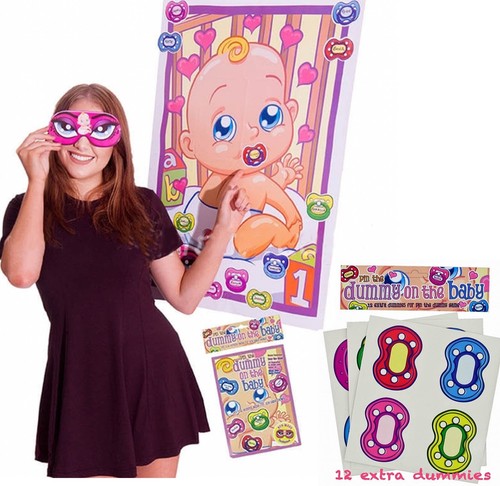 Baby Shower Party Game PIN THE DUMMY on Baby Boy Girl Unisex Gender Reveal Gift - Picture 5 of 5