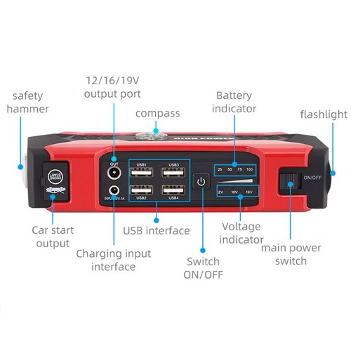 Emergency start power 12V jumper start power mobile phone car universal charging - Picture 8 of 10