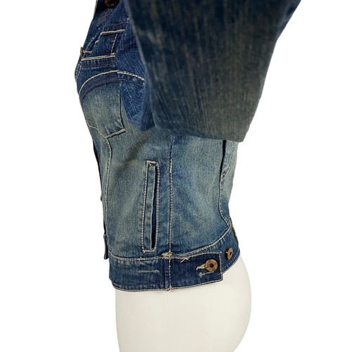 Rocawear Denim Jacket Womens Size Small Blue Work Hip Hop Streetwear Urban - Picture 14 of 18
