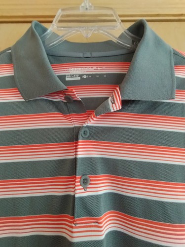 Nike Herren Golf Dri-Fit Tour Performance Polo orange/weiß/grau gestreift XL - Bild 4 von 16