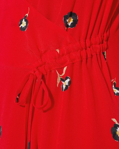 NWT $395 INTERMIX "JOSIE" RED FLORAL SILK HANDKERCHIEF HEM DRESS 6 - Picture 8 of 8
