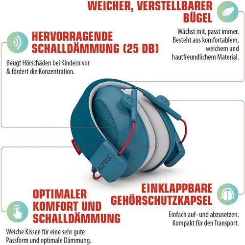 Alpine Muffy Lärmschutz Kopfhörer Ohrenschützer Kinder Gehörschutz Verstellbar - Bild 3 von 6