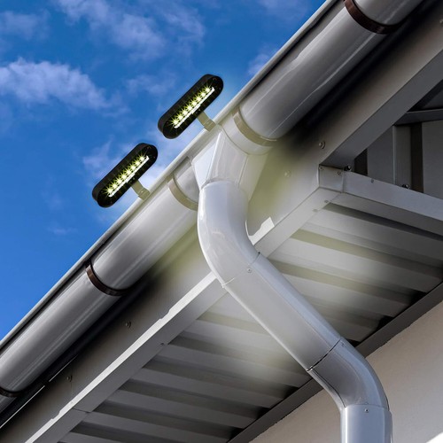 2 x Dachrinnen Leuchten Solar 8 LED Wegeleuchte Hofbeleuchtung Dachrinnenleuchte - Bild 2 von 2
