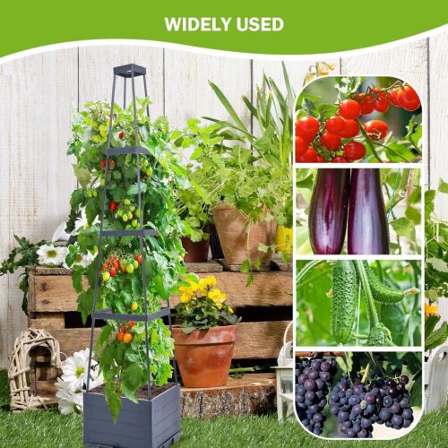 2x Raised Garden Bed Planter Box with Trellis 55" Tomato Planters Tomatoes Cage - Picture 3 of 16