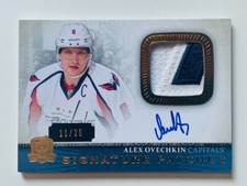 Alex Ovechkin Auto Patch /25 Capitals 2013-14 The Cup Game Used Jersey sp logo