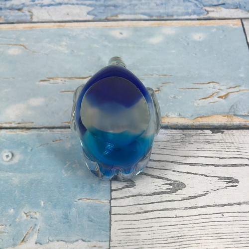 Glass Swan Blue Clear Hand Made Decorative Collectable Ornament Hand Blown 8x7 - Picture 6 of 10