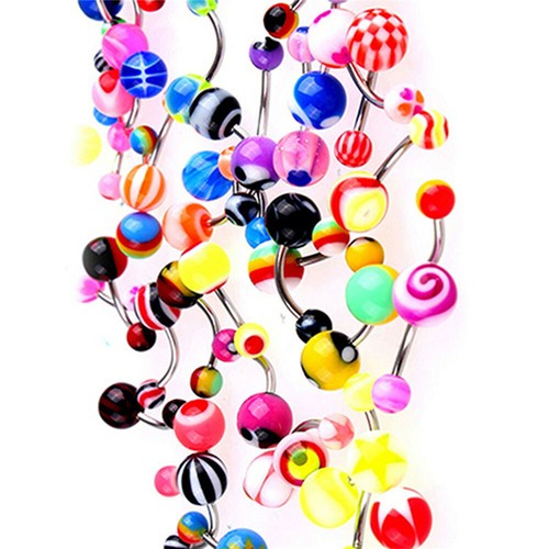 50x Belly Button Bar Navel Ring Bars Stain Steel Body Piercing Jewellery Gift` - Picture 11 of 12