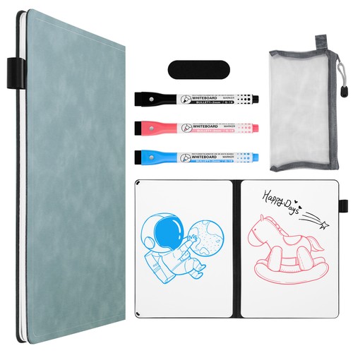 5-Colors A5 Portable Dry Erase Notebook Reusable Whiteboard w/3 Colors Markers - Picture 28 of 67