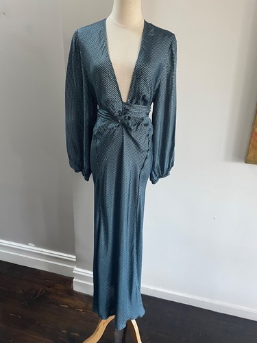 SCANLAN THEODORE Printed Twill Blue Dress Size 12 - Picture 7 of 13