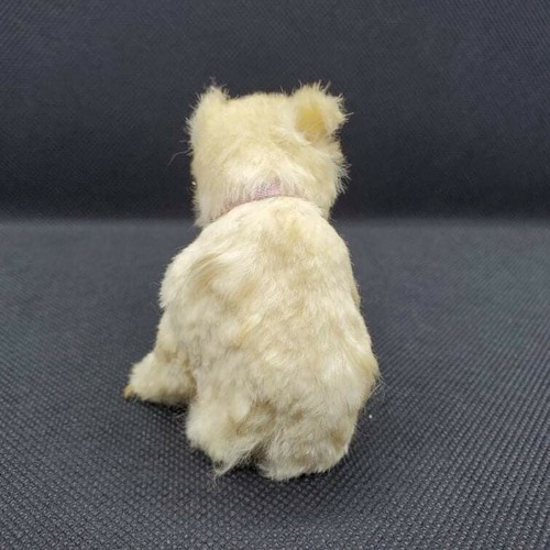 Oso de peluche antiguo miniatura de piel real crema/marfil de 3" de alto - Imagen 4 de 7