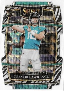 2021 Panini Select Zebra Die-Cut Trevor Lawrence Rookie Card RC #43 Jaguars