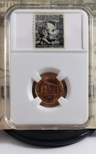 Juego de 2 medallas y centavos Abraham Lincoln con estampillas antiguas de Estados Unidos - ¡Bonito! S1 - Imagen 12 de 20