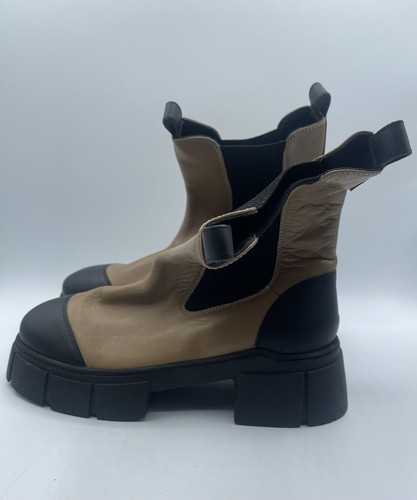Botas FREE PEOPLE Maren Mid Chelsea - Bronceadas/Negras, Talla EU41/US10, Suela Lug Nuevas Sin Caja - Imagen 6 de 22