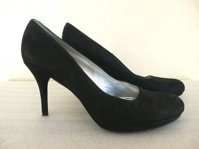 FREELANCE Damen Escarpins 38,5 – Rundspitz 9 cm Blockabsatz Schwarz - Bild 1 von 4