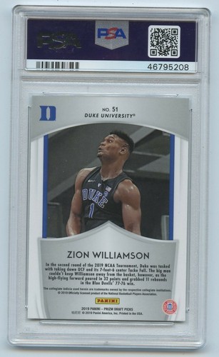 Panini Prizm Draft Picks 2019 #51 Zion Williamson Rookie PSA 9 MINT Pelicans - Foto 2 di 2