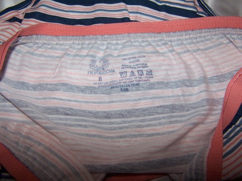 Fruit Of The Loom Multicolor Striped Cotton Briefs Panties Size 8 - Picture 3 of 3