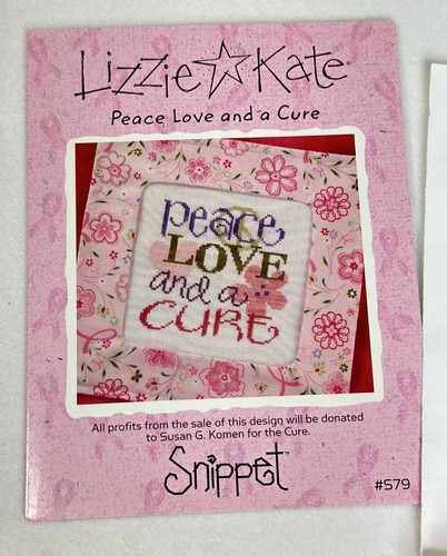 Lizzie Kate SE Snippet #579 Peace Love and a Cure Cross Stitch Kit - Picture 2 of 11