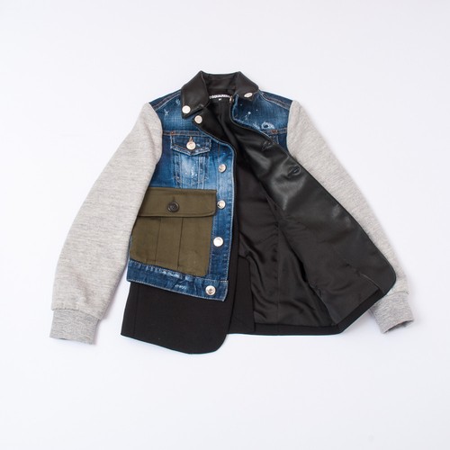 MULTICOLOR JEANS JACKET KIDS LAST (SIZE 6A) "DSQUARED2" DQ02MN (-50%) - Picture 5 of 11