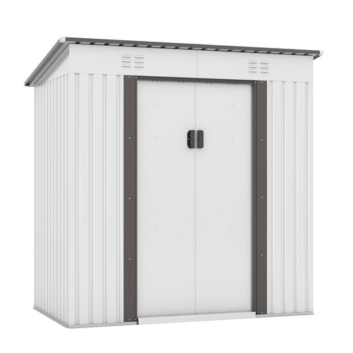 6'x4' Outdoor Storage Shed Metal Tool Shed Lockable Door for Garden Backyard - Picture 1 of 17