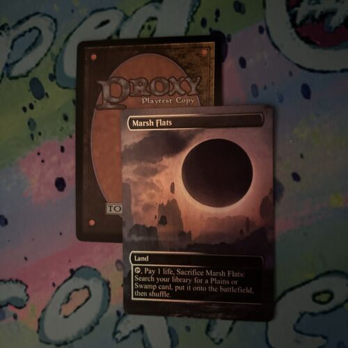 Marsh Flats Full Art Foil Fetch Land Play Test Mtg Card - Picture 2 of 2