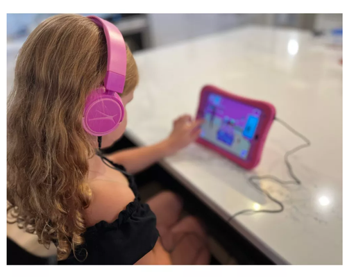 Auriculares inalámbricos Bluetooth 2 en 1 seguros para niños Altec Lansing - rosa princesa - Imagen 4 de 9