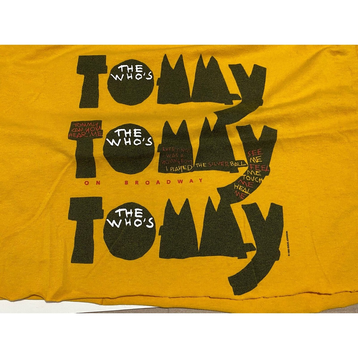 90s THE WHO  ON BROADWAY Tシャツ L Vintage 90s Tommy The Who's On Broadway Tee Shirt Size XL