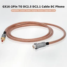 Hifi DC Power Cable OCC Silver Plated Copper Wire GX16 To 2.5mm DC Connector NEW