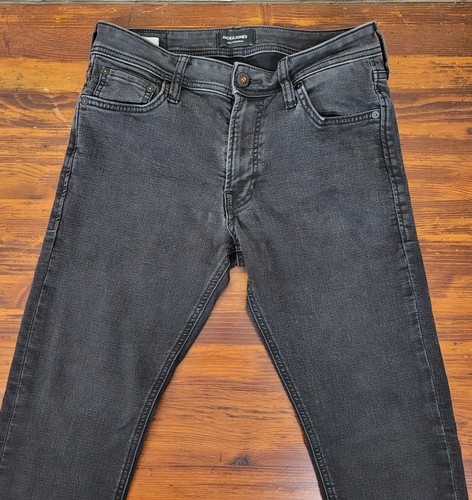 Jack & Jones Mens Slim Fit Jeans Black Denim Pants Size W30 L32 Glenn - Picture 3 of 10