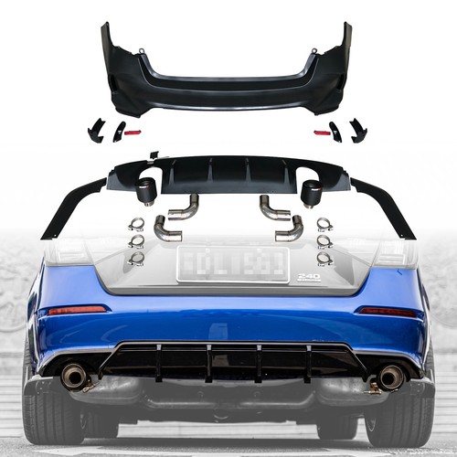For Honda Civic Gen11 FE1 Sedan rear bumper (Double exhaust exit) PP Material