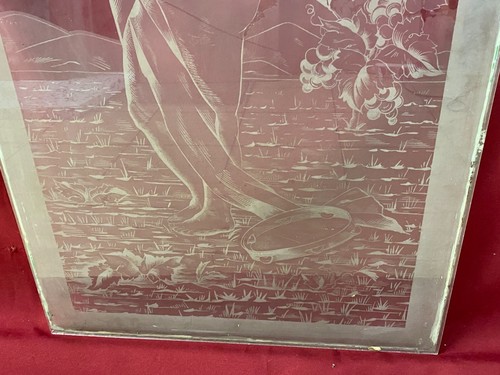 ANTIKE GLASSCHEIBE JUGENDSTIL UM 1890 FENSTER BACCHUS PUTTO GIRLANDEN 54x121cm - Bild 5 von 7
