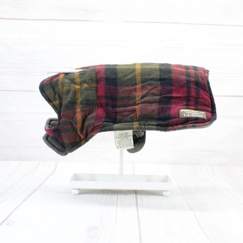 LL Bean Classic Canvas Cozy Plaid Flannel Reversible Field Coat for Dogs Small - Picture 5 of 9