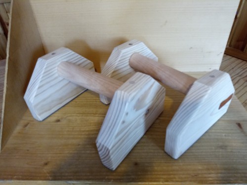 Liegestützgriffe PowerBars Parallettes gelenkschonende Griffe aus Holz Handmade - Bild 4 von 5