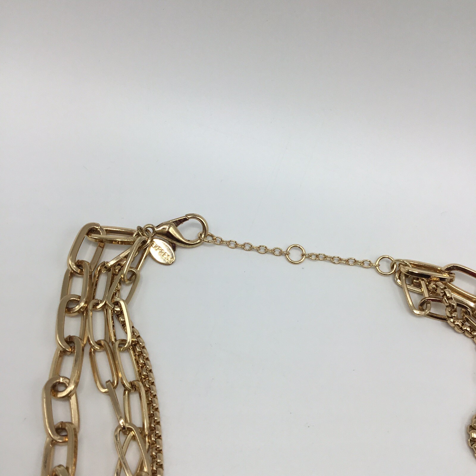 Express Gold Tone Multi Layer Chain Y Necklace - image 4