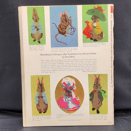 Dover Needlepoint Series Designs After Illustrations Beatrix Potter 1976 Weiss - Picture 8 of 8