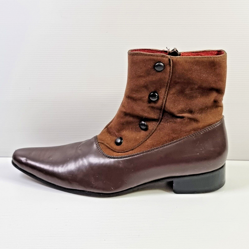 Mens BootsShoe Base Top Gun Size 7 Brown Zip Side Collezione Italiana - Picture 3 of 11