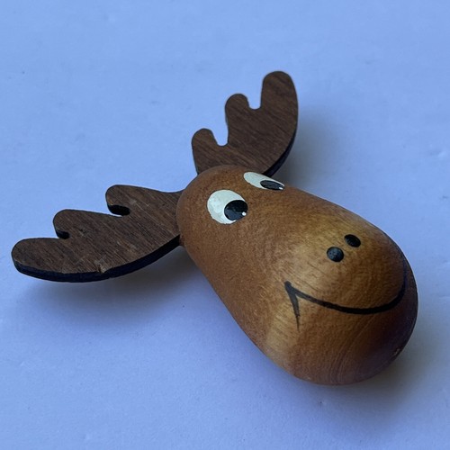Süßer Kühlschrankmagnet Elchkopf aus Holz - Bild 3 von 11