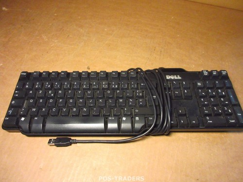 DELL J4629 Clavier Tastaur Keyboard French FR AZERTY USB Schwarz Noir USED - Afbeelding 1 van 2