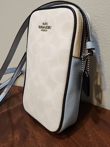 Coach North South Zip Crossbody Colorblock Bag Signature Canvas Handbag New - Picture 2 of 14