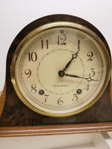Seth Thomas 8 Day Striking Napoleon Hat Mantel Clock presented British embassy - Picture 2 of 12