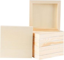 ADXCO 8 Pack Wood Panels 6 x 6 Inch Unfinished Wood Canvas Wooden Panel Boards f