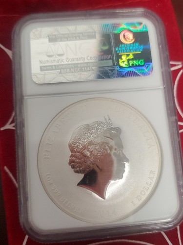 2014 Australia Lunar Year of the Horse Gilded ๐ด 1 Oz Silver Coin NGC MS70 11K๐ - Picture 5 of 6