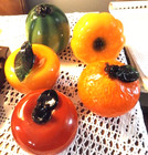 Murano Style Hand Blown Glass Fruit Lot of 5!
