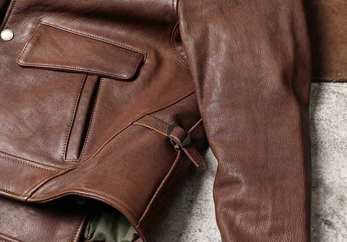 Abrigo chaqueta cosaco de cuero de cabra curtido vegetal italiano hecho a mano de 1,3 mm para hombre - Imagen 18 de 26