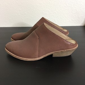 Womens-Eileen-Fisher-Leather-Whiskey-Brown-Slide-Mules-Loafers-Shoes-Size-6-5