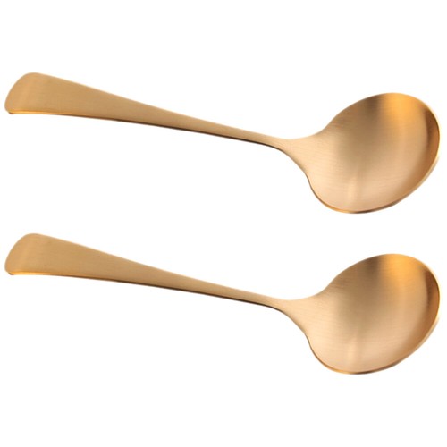 2Pcs/set Dinging Table Porridge Spoon Simple Porridge Spoons Home Soup Spoons - Picture 13 of 20