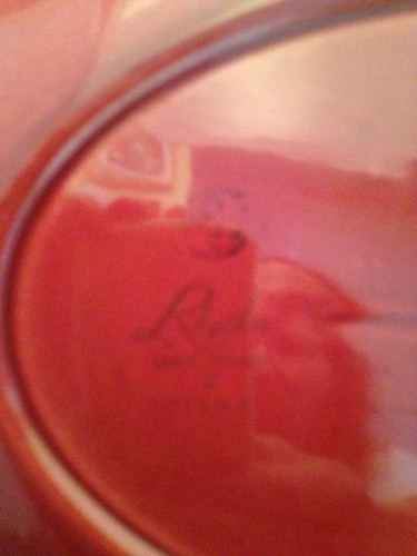 Homer Laughlin Rhythmus 11-1/2" ovale Platte weinrot - Bild 3 von 3
